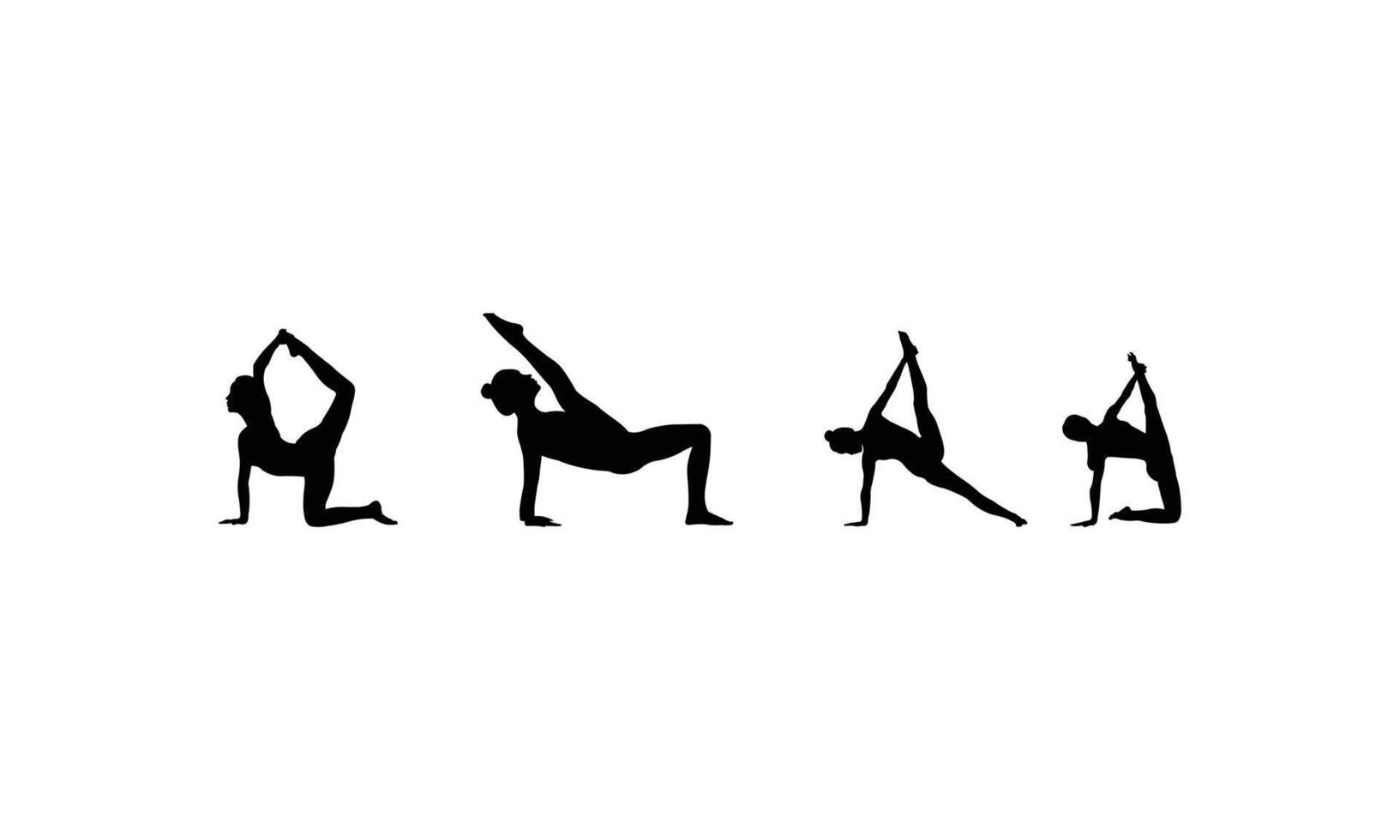 Girls Exercise Silhouette Collection vector