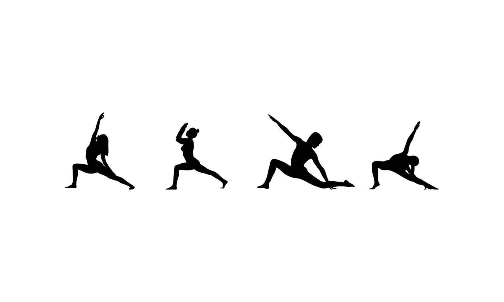 Energetic Female Exercise Silhouettes for Fitness Projects vector