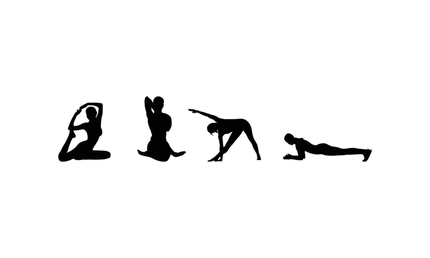 Girls Exercise Silhouette Design vector