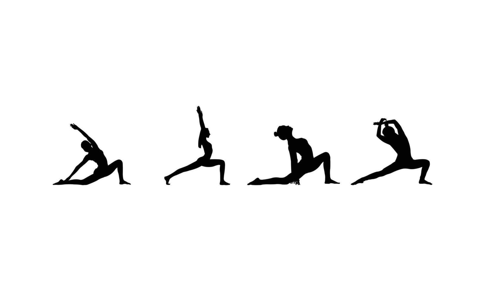Girls Exercise Silhouette Art vector