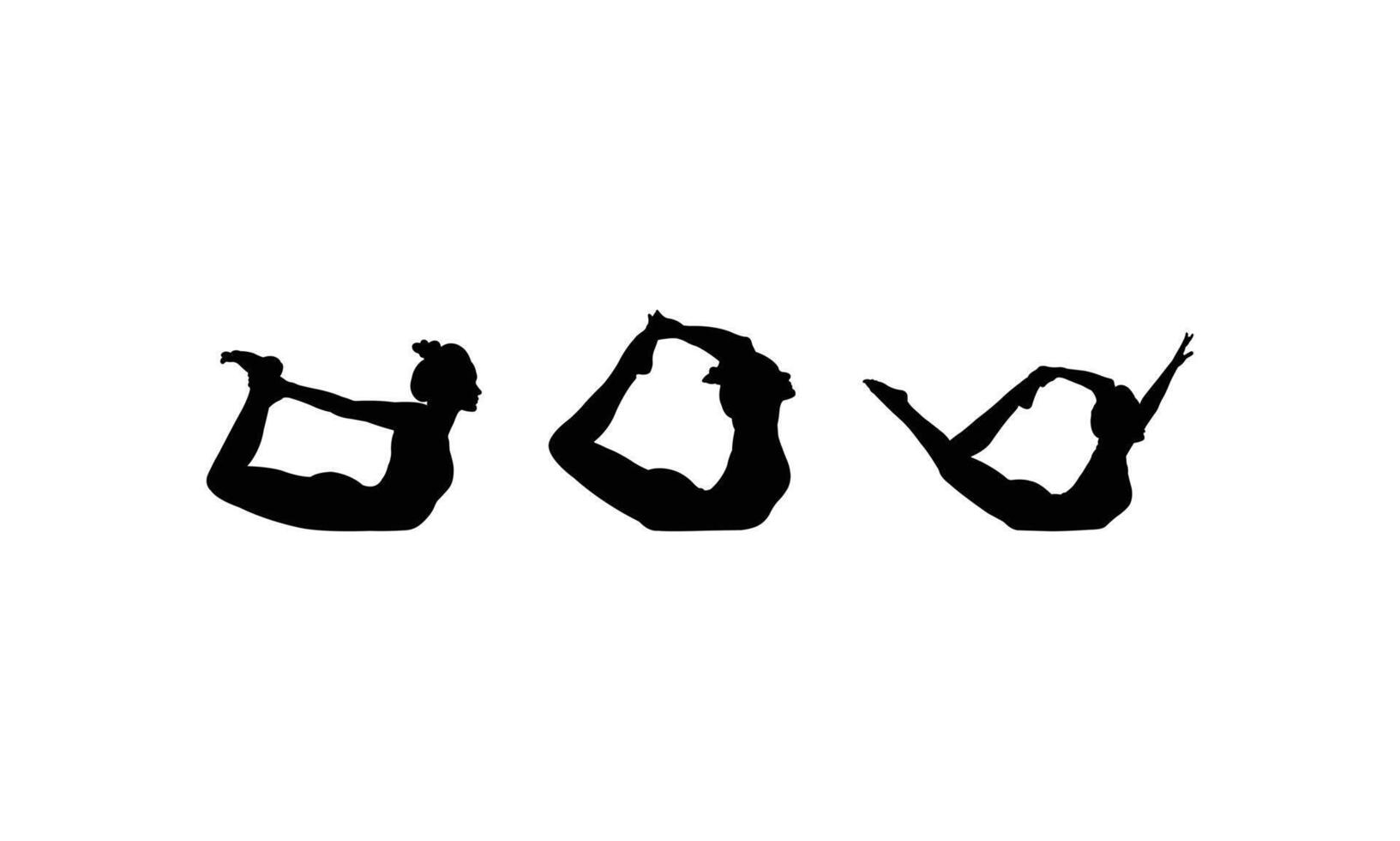 Girls Exercise Silhouette Poses vector