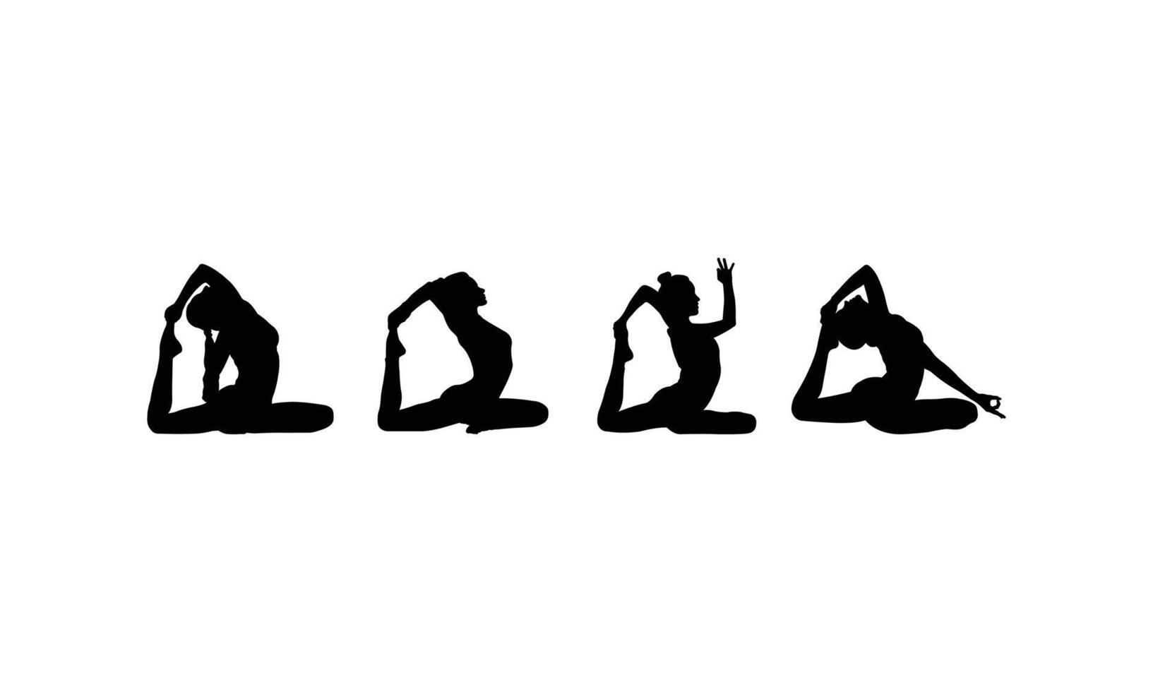 Girls' Exercise Silhouettes for Fitness Designs vector