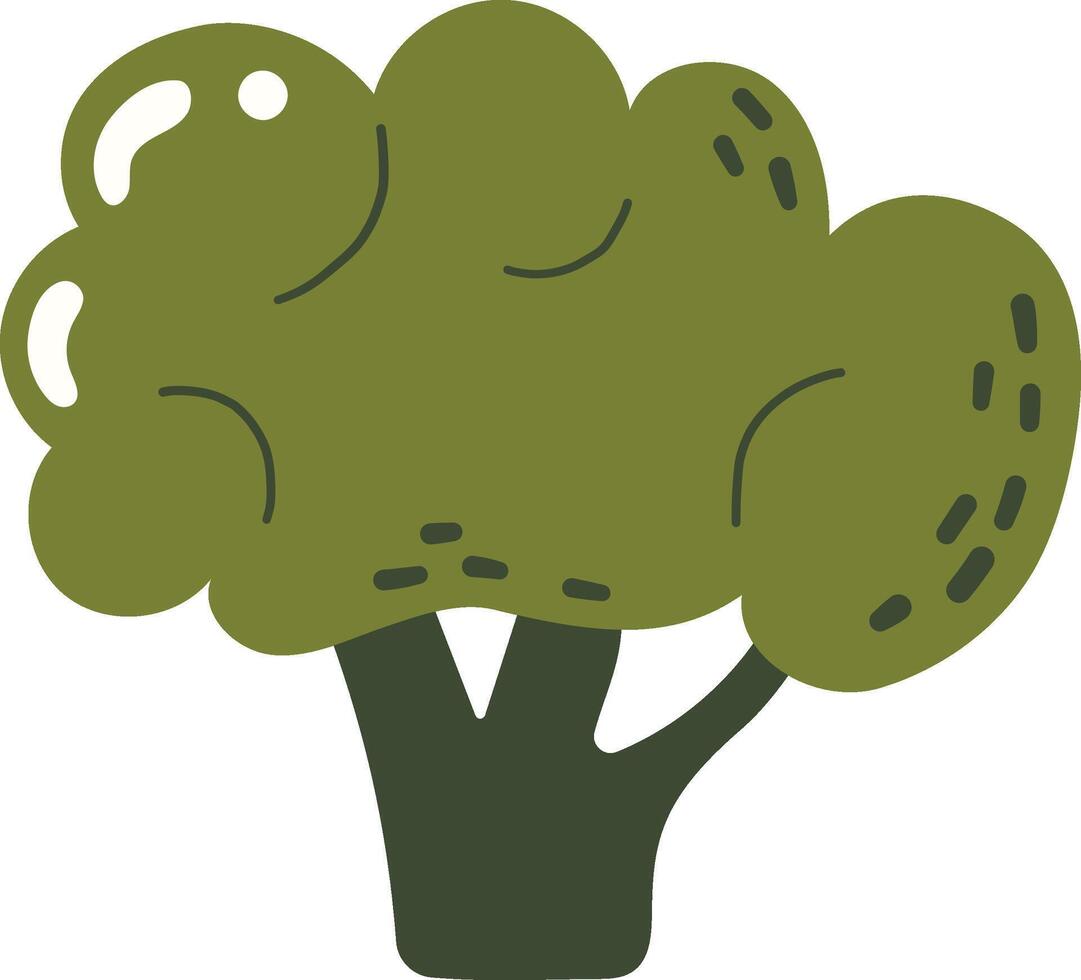 Broccoli isolated, healthy product, healthy life element, cartoon style, vector