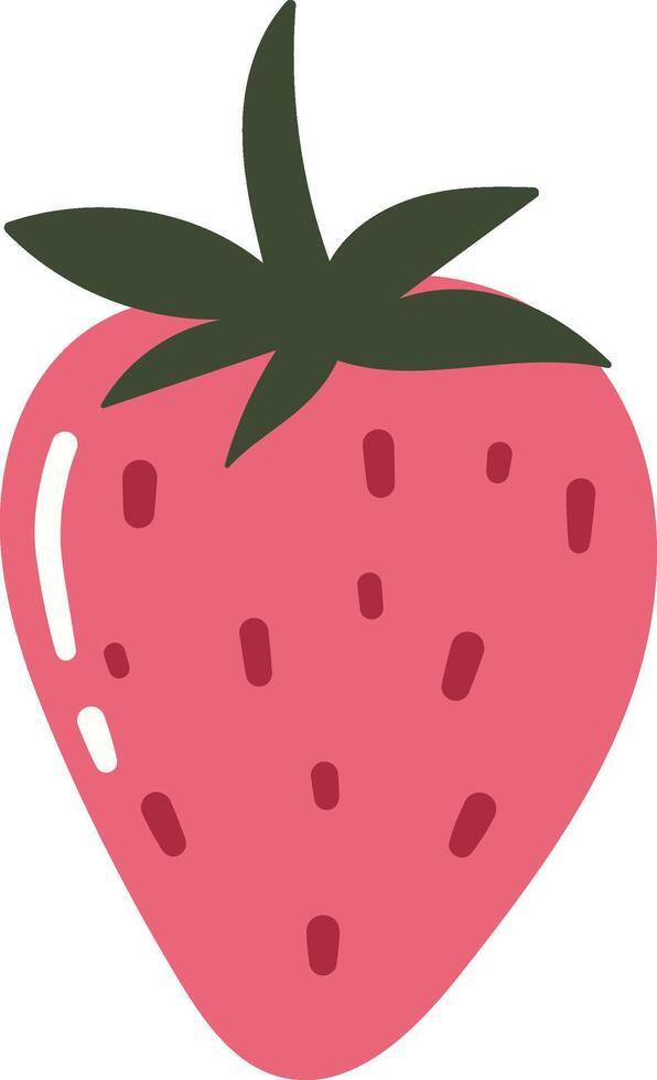 Strawberry isolated, healthy product, healthy life element, cartoon style, vector