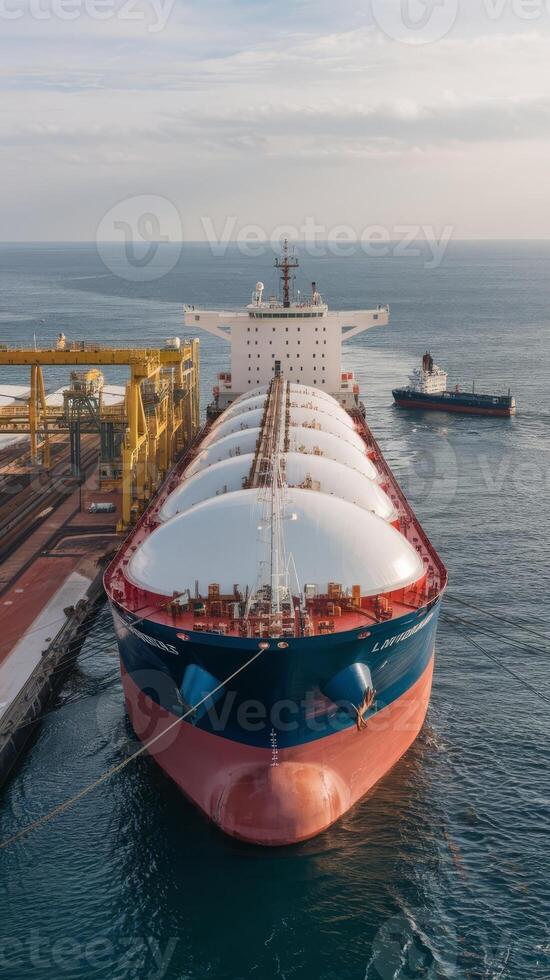 An oil tanker in the ocean photo