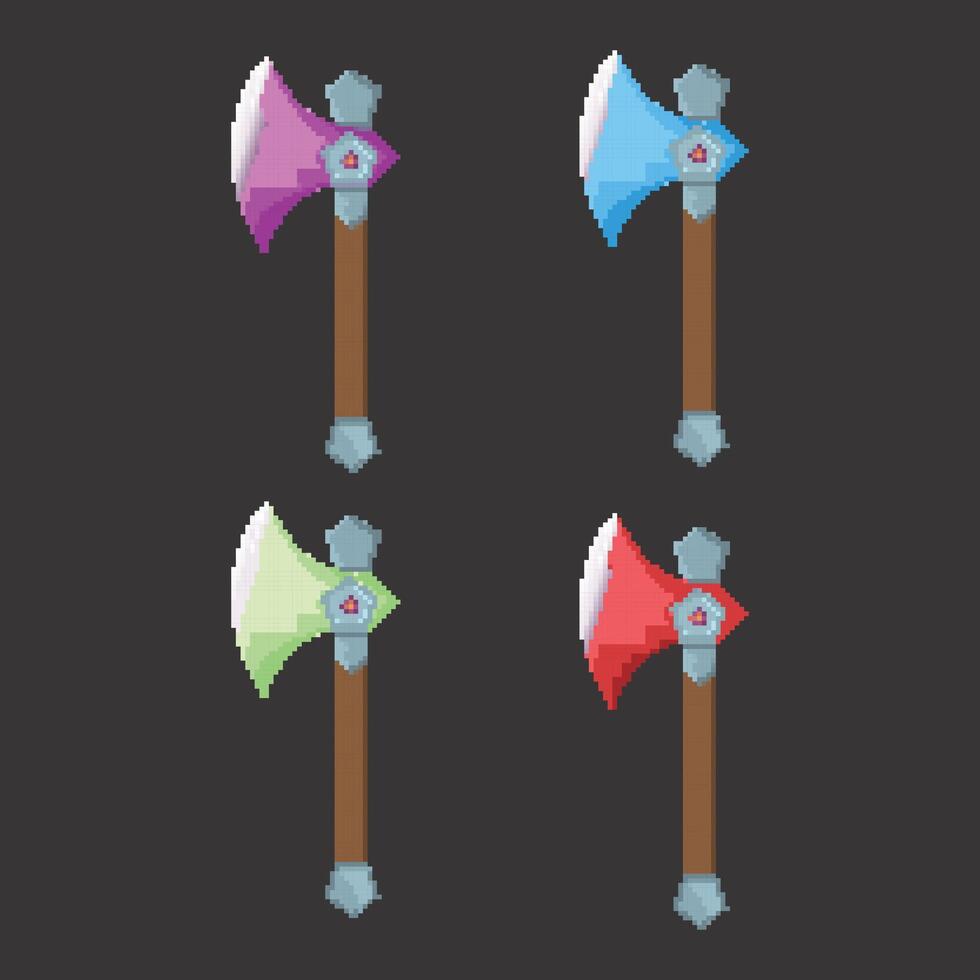 set of axes pixel art vector