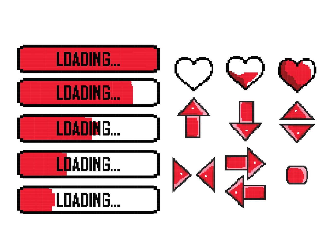 set of panel for pixel game vector