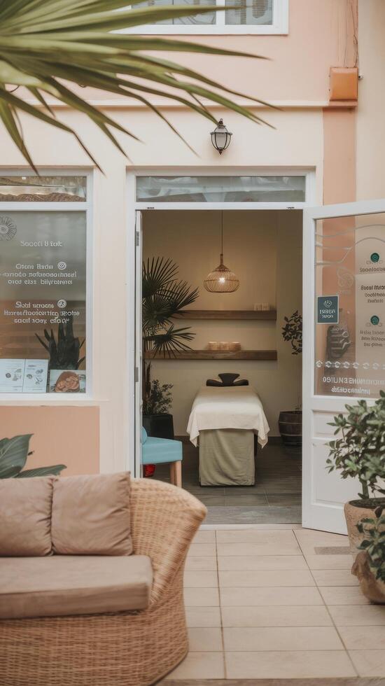 A spa center and massage room in the wellness complex photo
