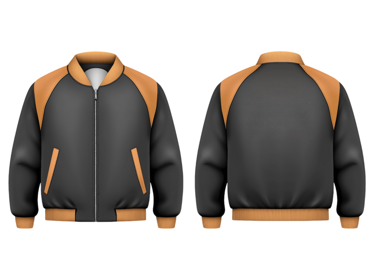 A detailed front and back view of a jacket png