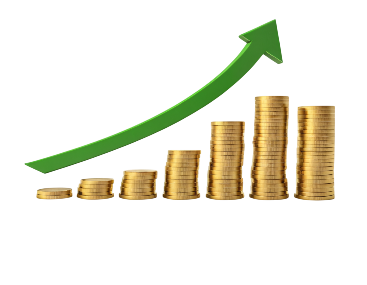 A graph showing the growth of gold coins png