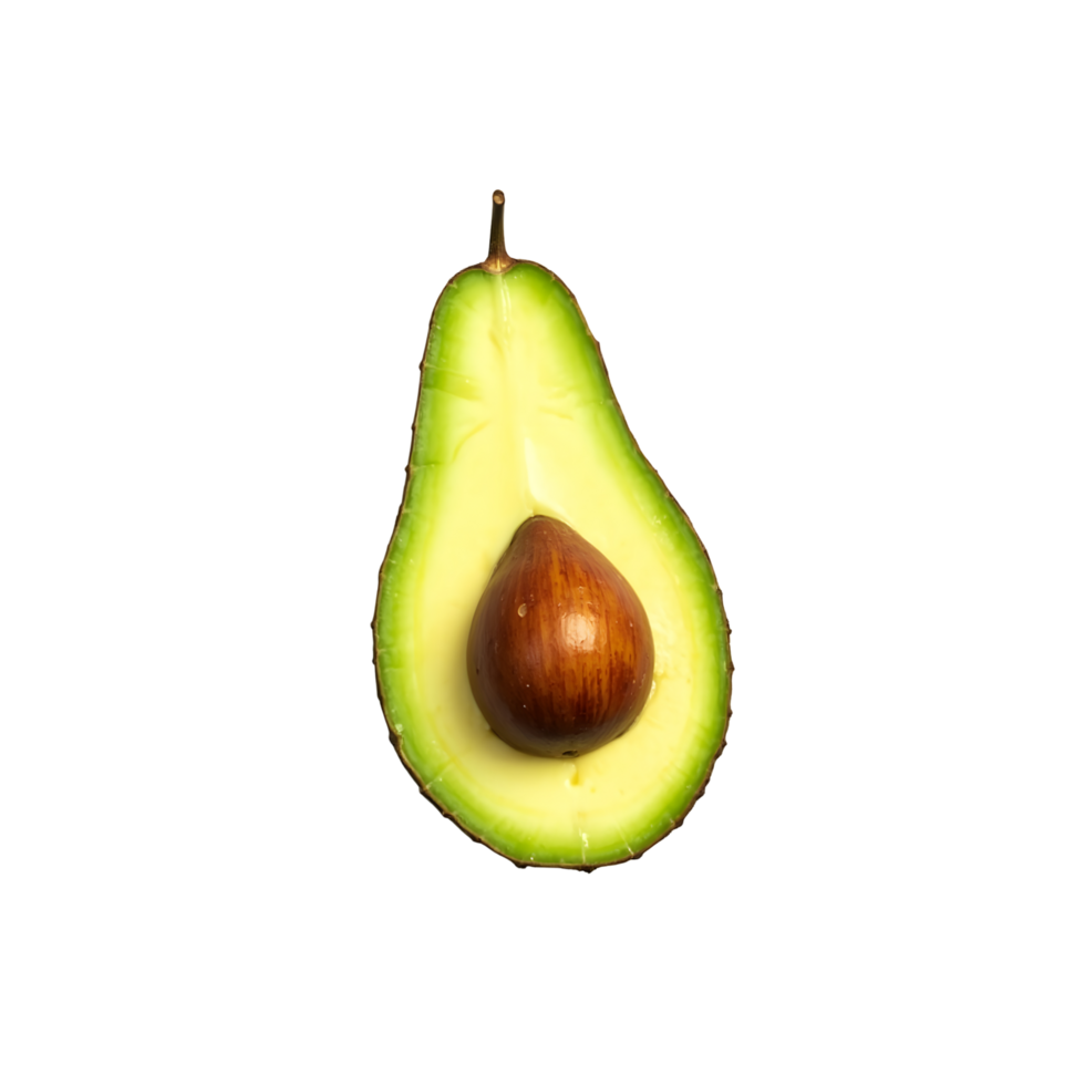 Fresh Ripe Avocado Half with Seed on Transparent Background png