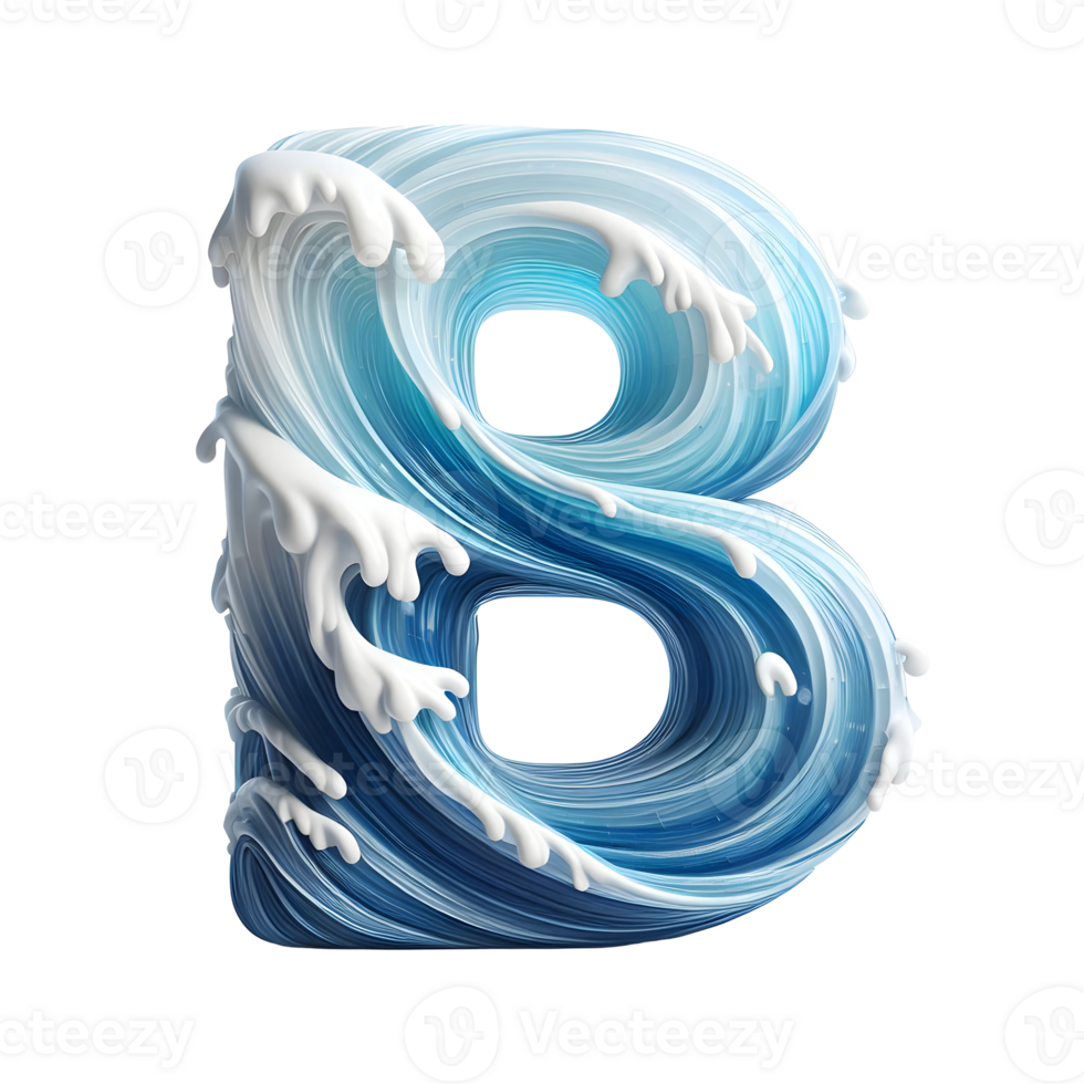 The letter b is made of waves png