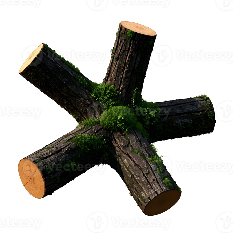 A tree stump with moss on it png