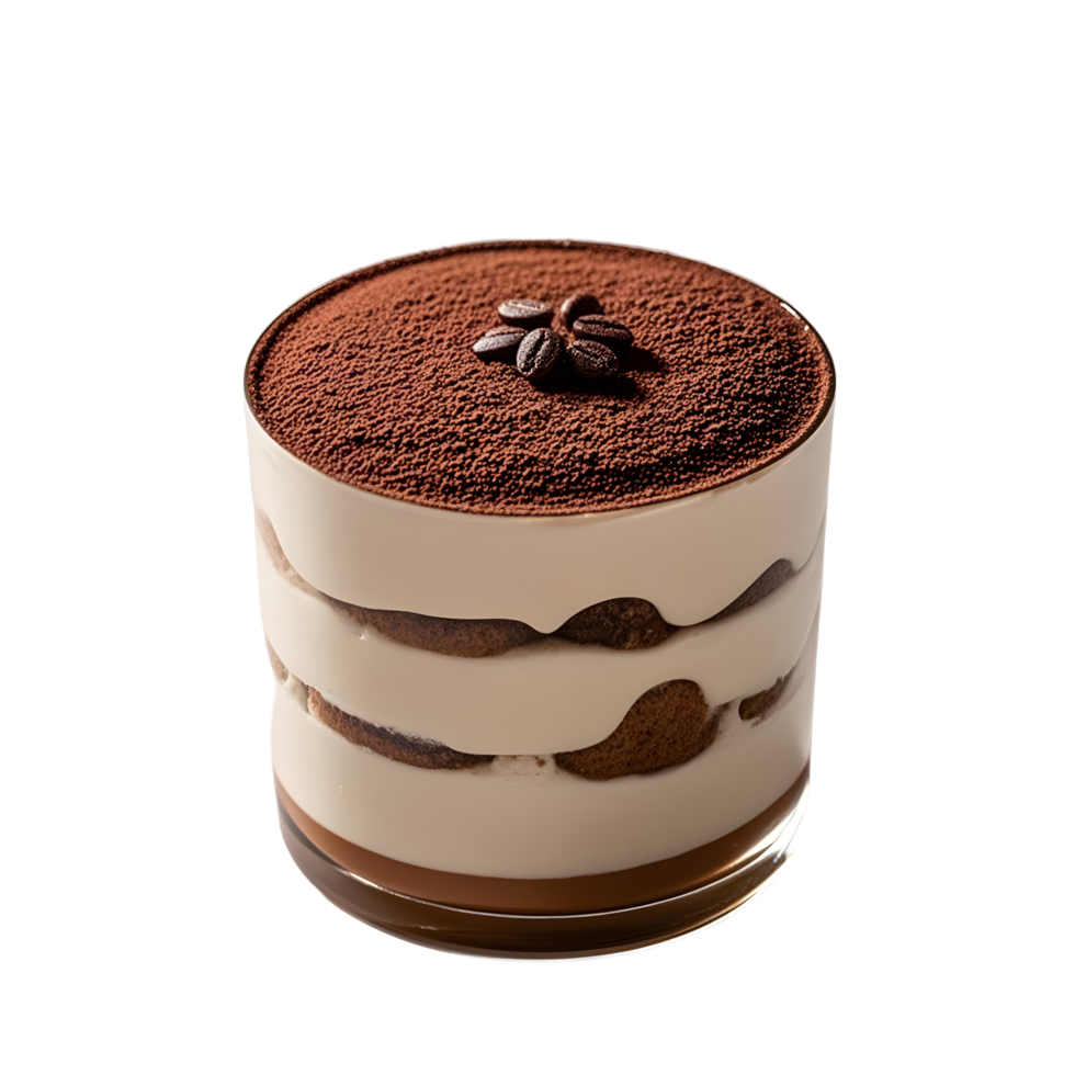 A dessert with chocolate and coffee on a black background png