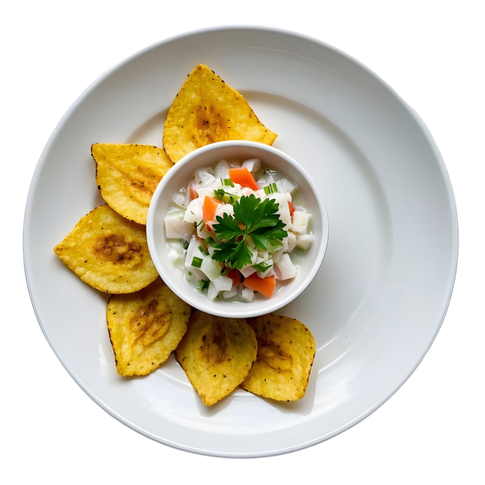A white plate topped with a bowl of food png