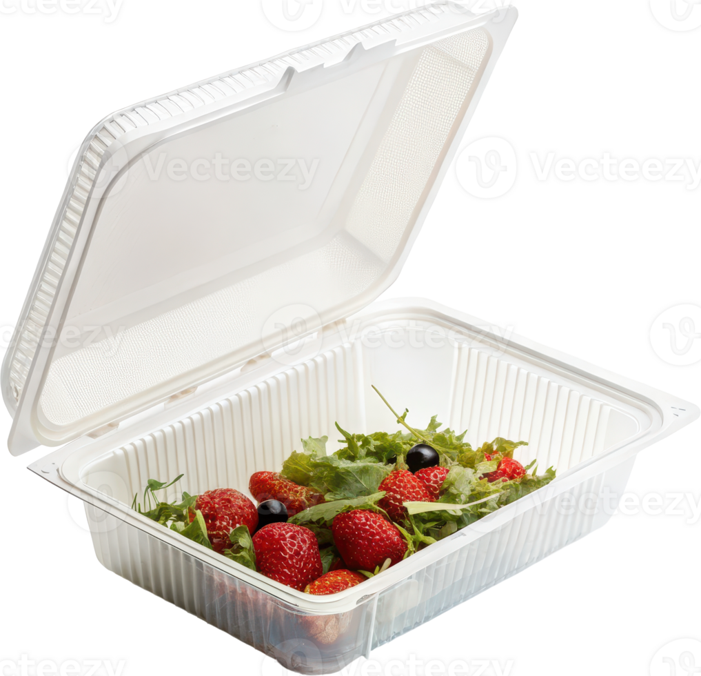 Empty Snap Lock Plastic Tray or Box for Food Storage and Retail Display png