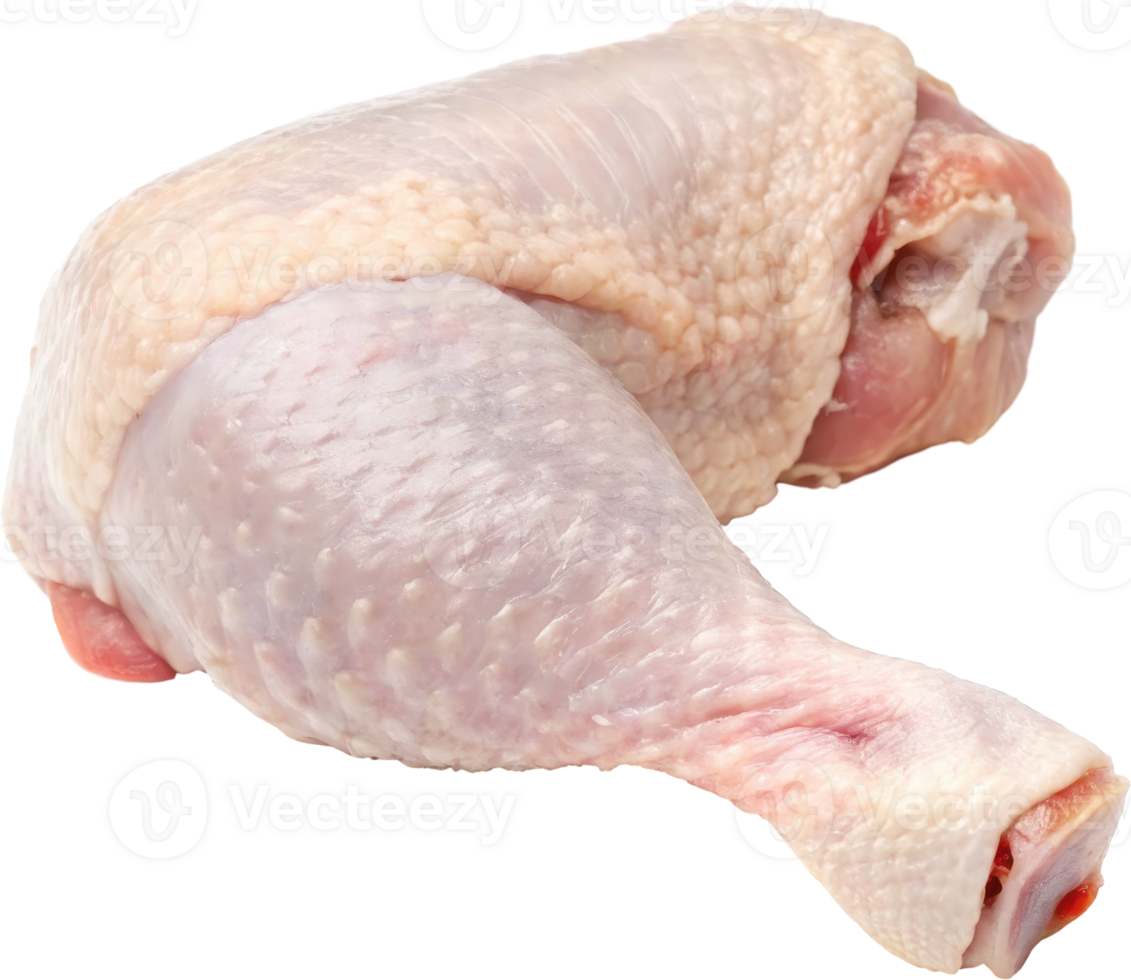 Uncooked Chicken Thigh on White Background for Culinary Recipes and Meal png