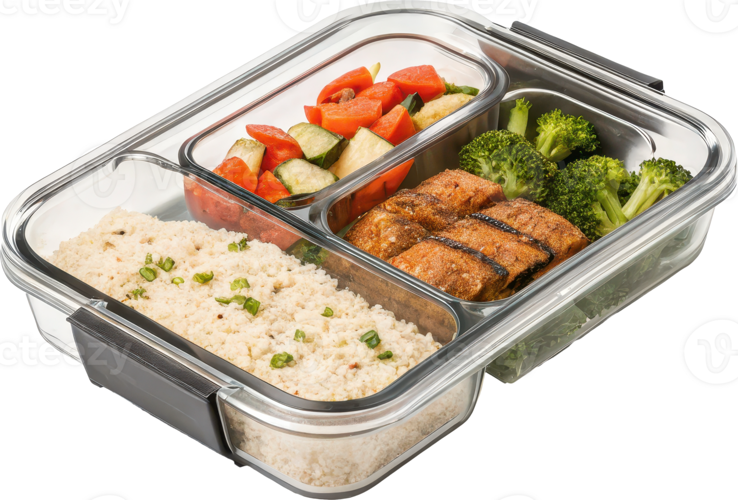 A Multi Meal Prep Container with Balanced Nutrition for Healthy Eating on the Go png