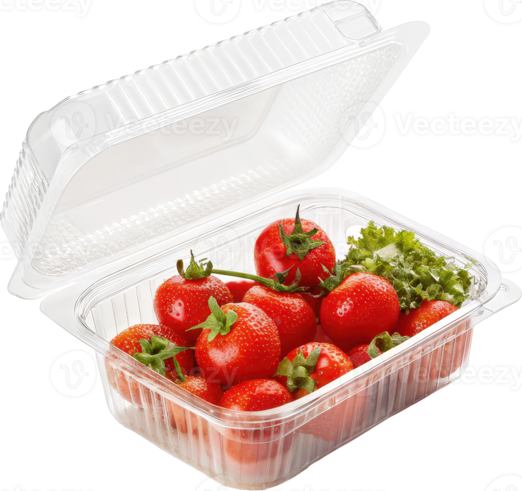 Transparent Clamshell Food Packaging for Produce and Fresh Market Display png