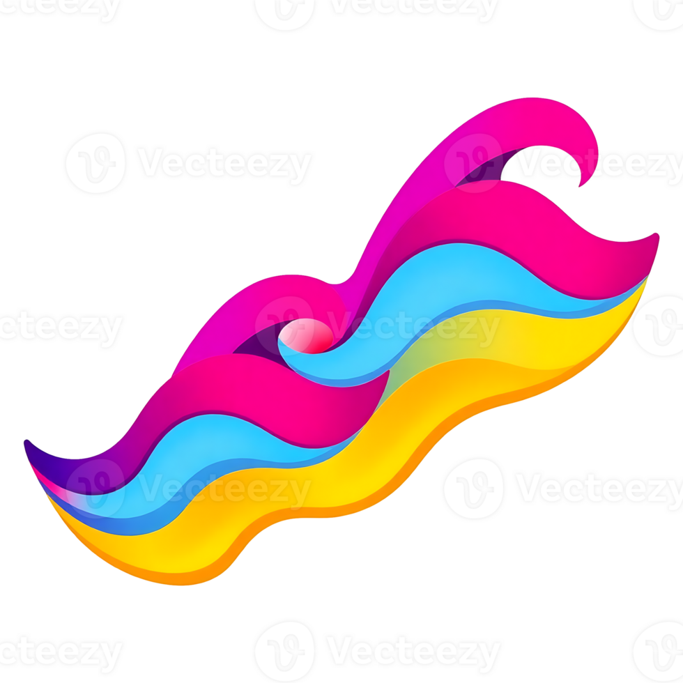 colorful wave icon on transparent background png