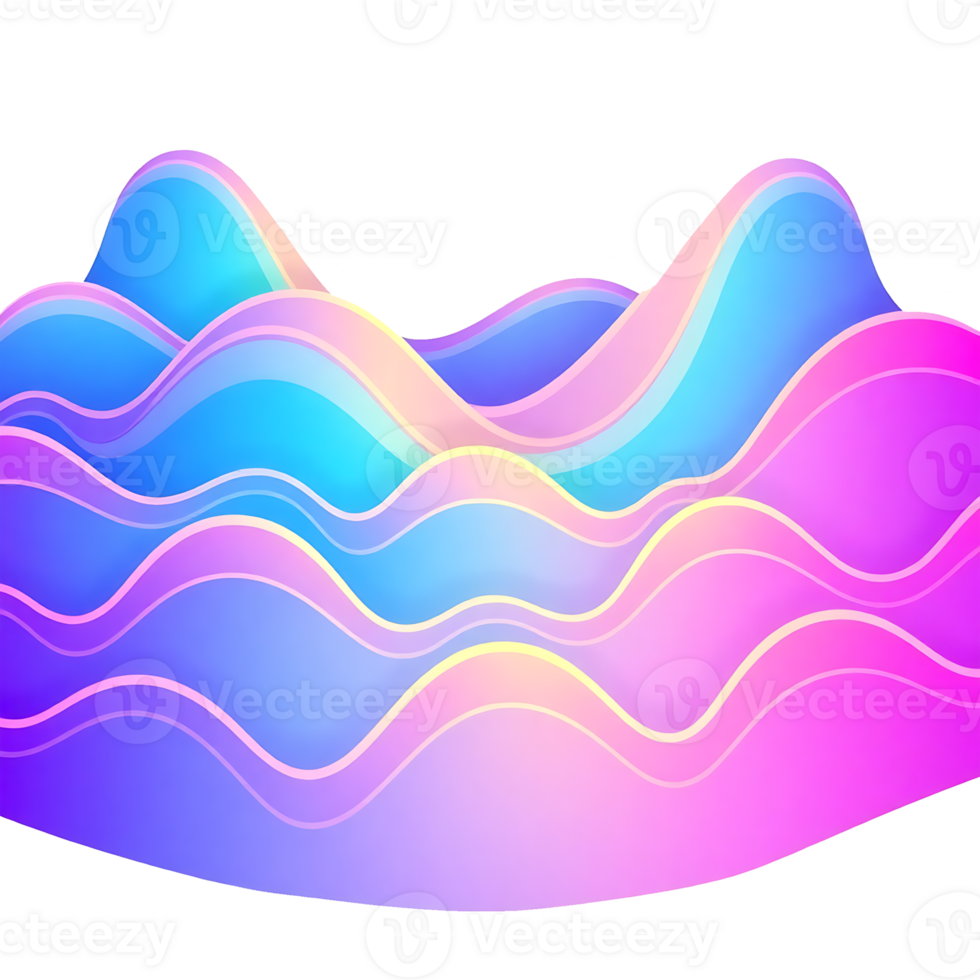 abstract waves, transparent background png