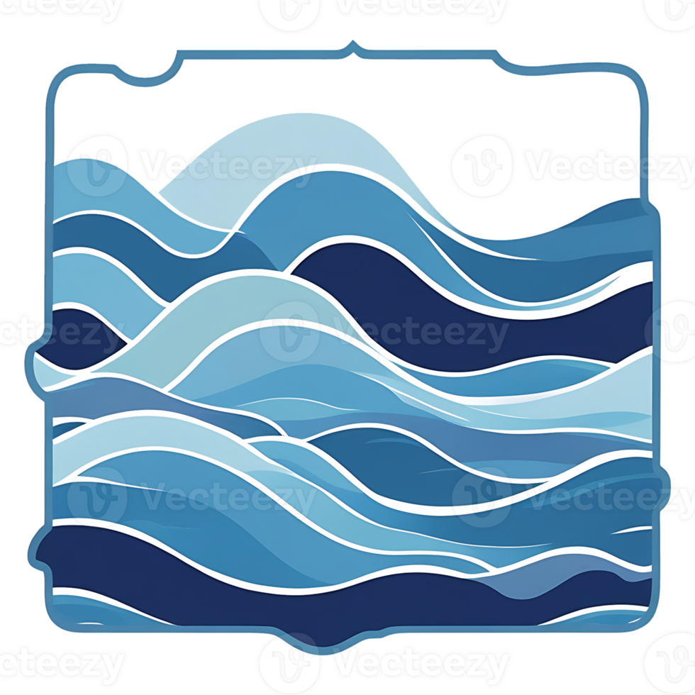 blue ocean waves, transparent background png