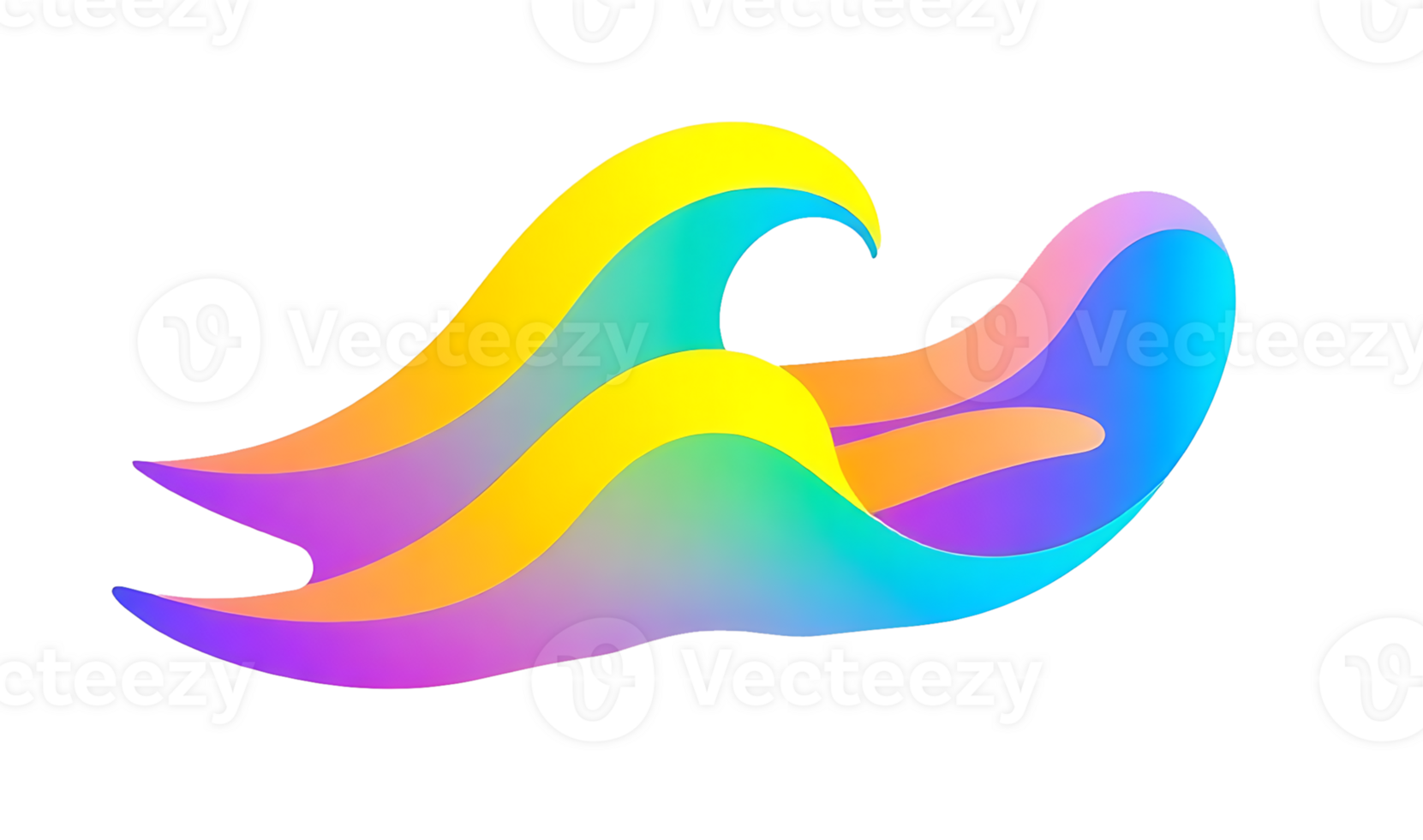 Colorful wave with a wave shape png