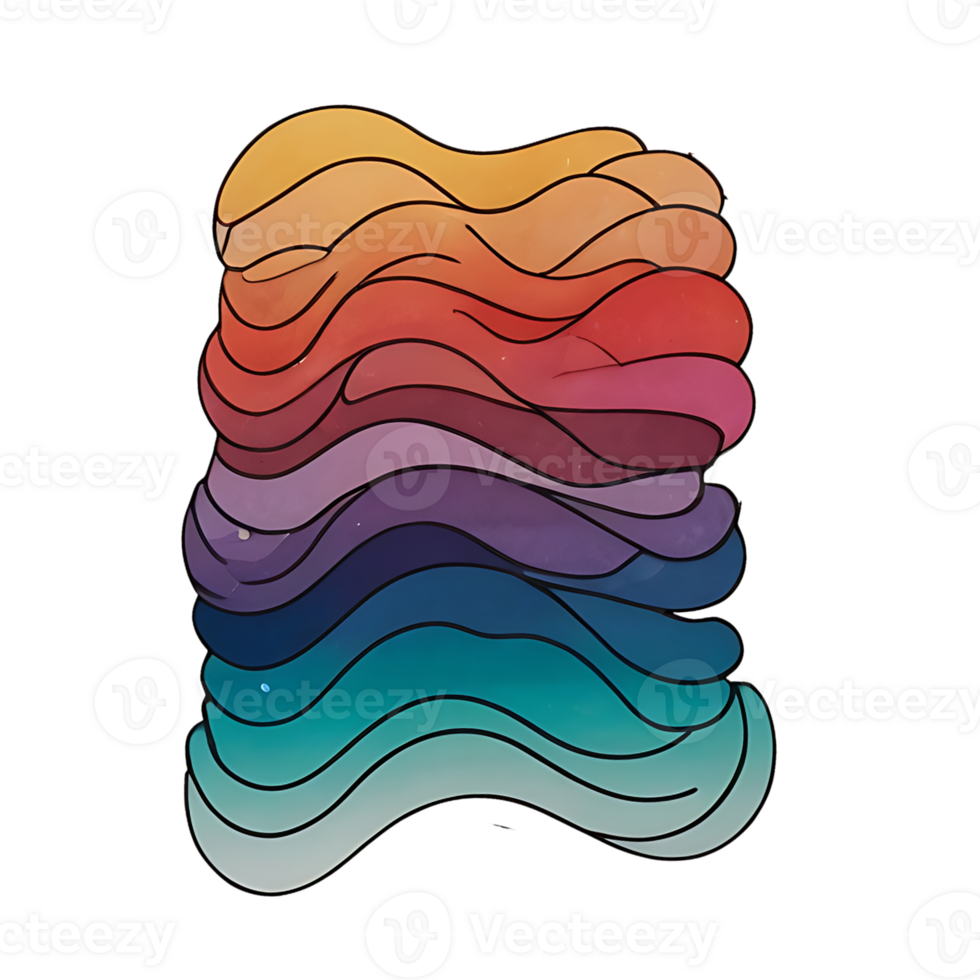 colorful waves on transparent background png