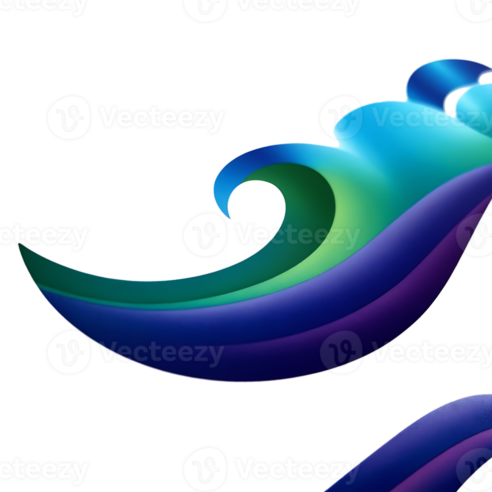 a blue and green wave logo on a transparent background png