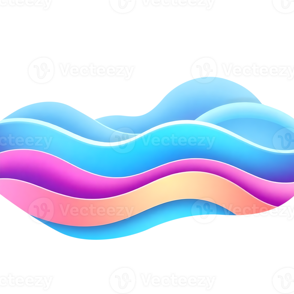a wave of colorful waves on a transparent background png