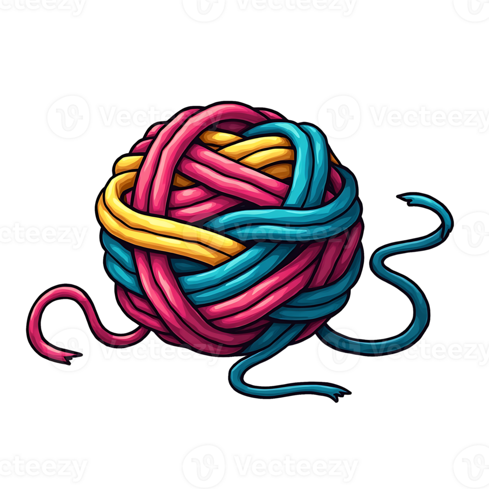 a ball of yarn with a colorful yarn png