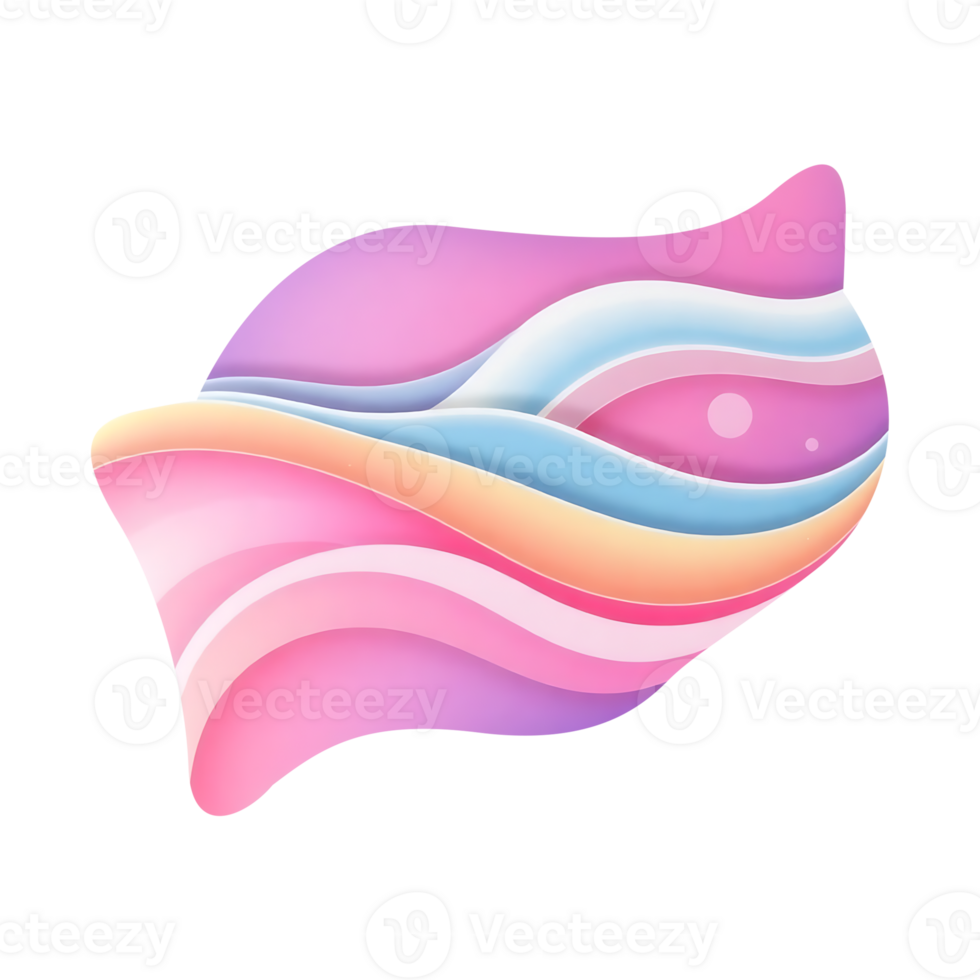 abstract pink and blue waves on transparent background png