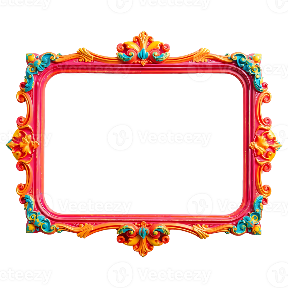 colorful frame with ornate transparent background png