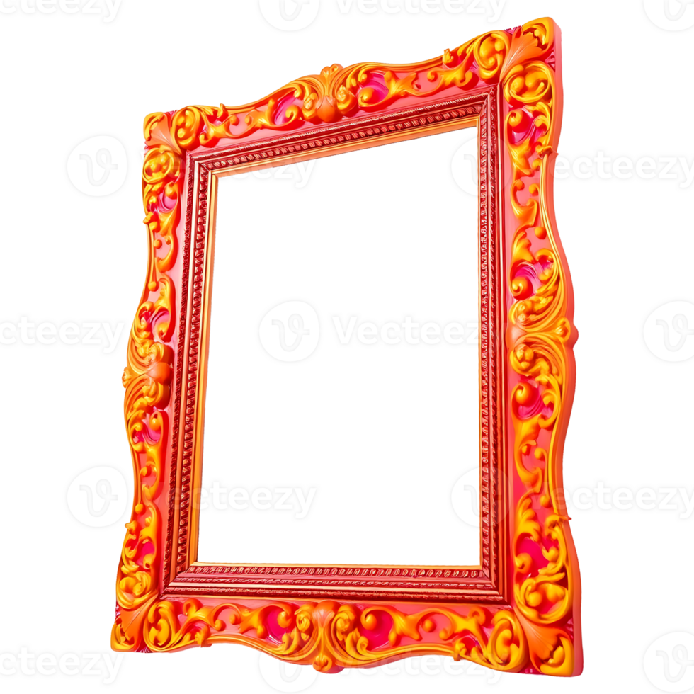 an orange and red frame on a transparent background png