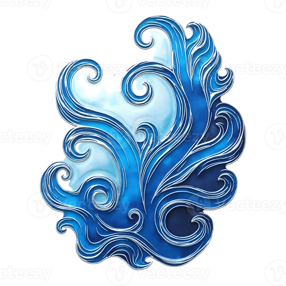 blue swirls on transparent background png