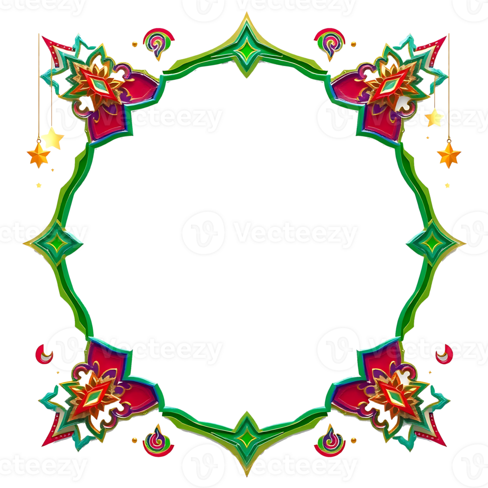 Ornate frame with a red and green design transparent background png