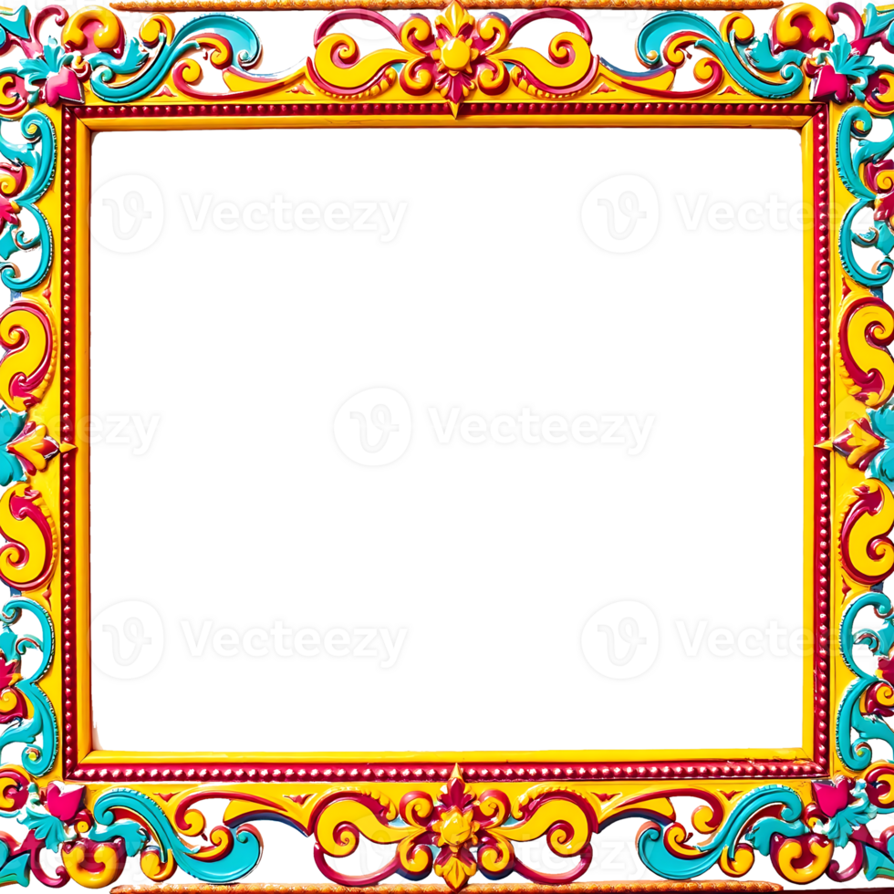 a colorful frame with a colorful design transparent background png