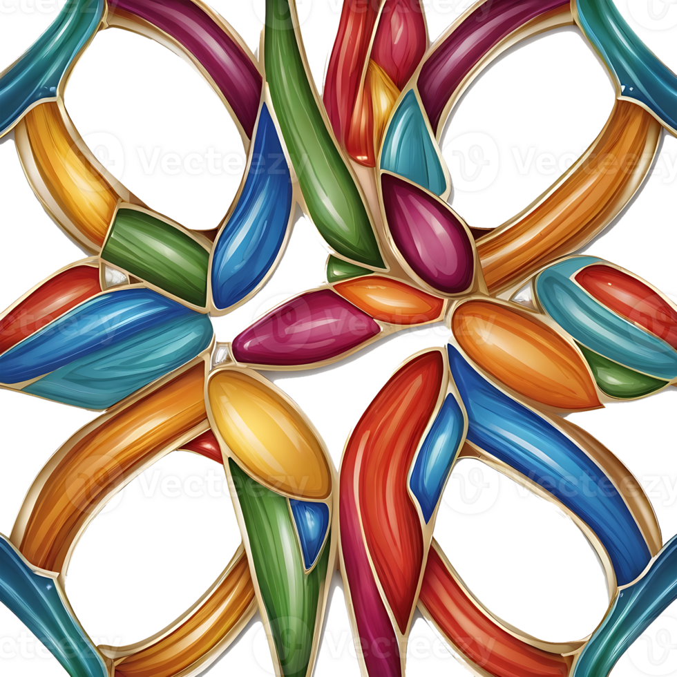 a colorful pattern of ribbons and leaves transparent background png