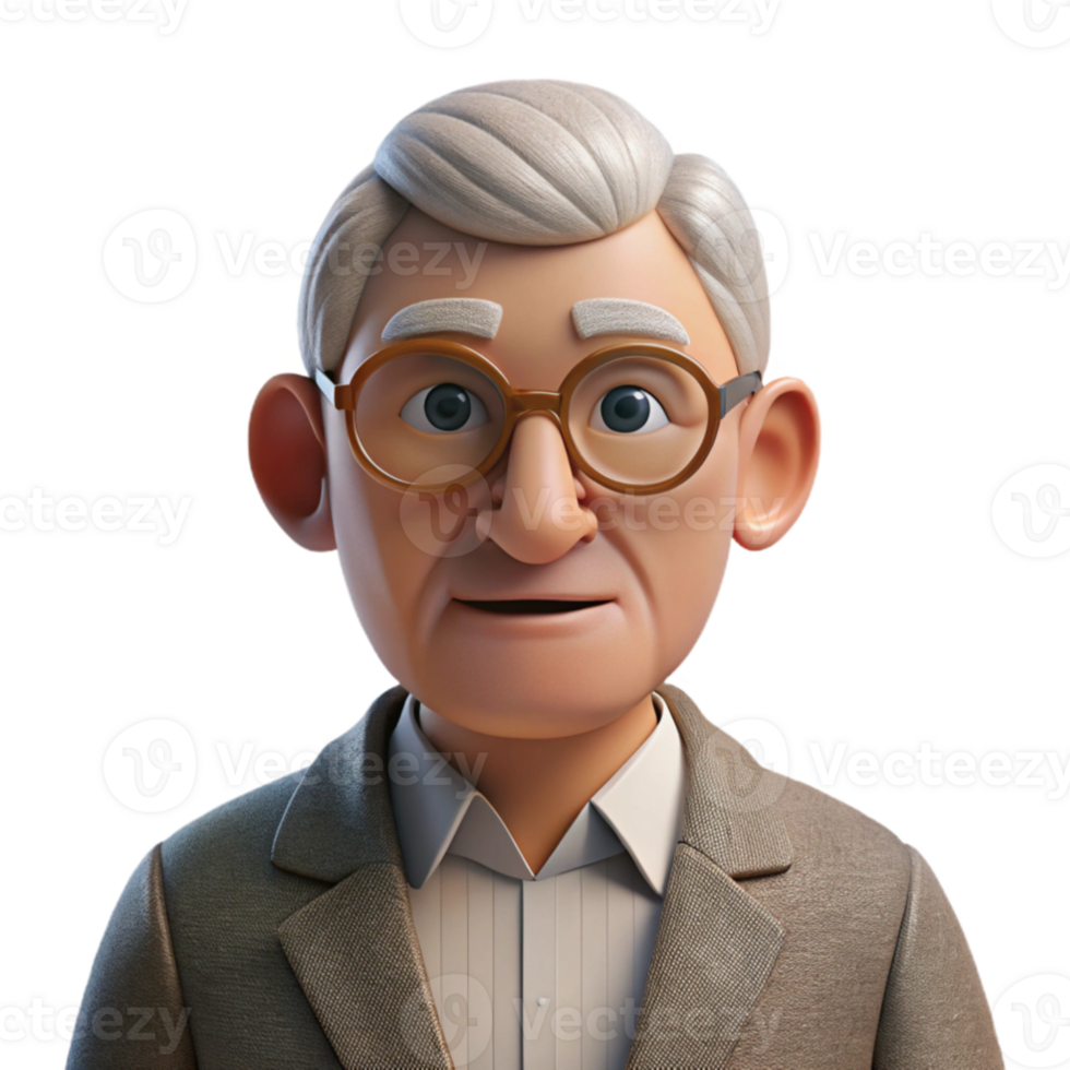 extraordinary creative elegant rustic Portrait of an elderly man with wrinkled skin and a wise gaze, wearing a tweed jacket and spectacles, low-key Rembrandt lighting, photorealistic, high quality... png