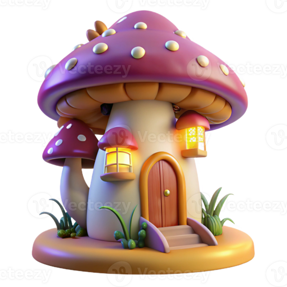 dramatic traditional serene abstract A whimsical treehouse perched atop a giant mushroom, warm, inviting lighting, fairytale style professional exclusive png
