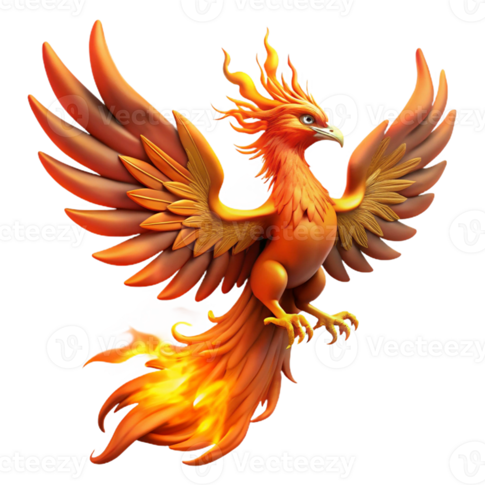 dramatic classic beautiful abstract A majestic phoenix rising from the ashes, fiery, dramatic lighting, mythical creature style professional genuine png