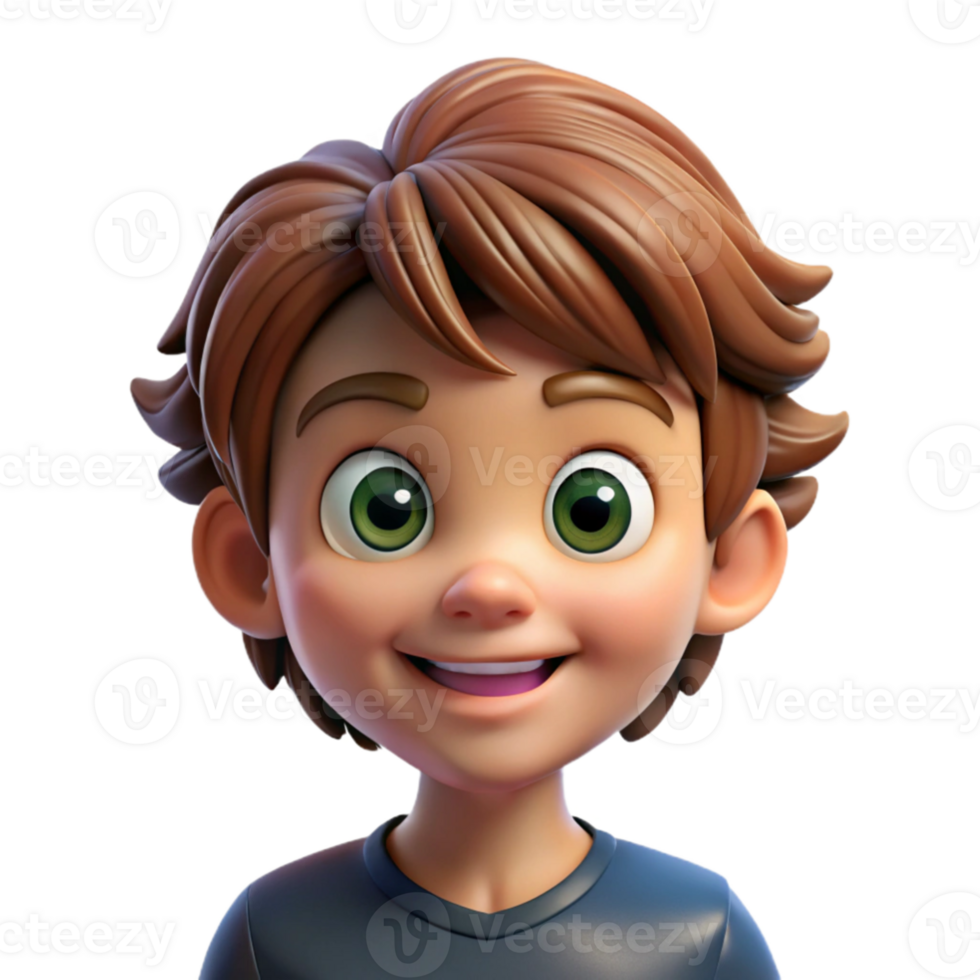 magnificent contemporary dramatic artistic Portrait of a curious child with wide, innocent eyes, messy brown hair, and a playful grin, lit by natural window light, in a candid, photographic style... png