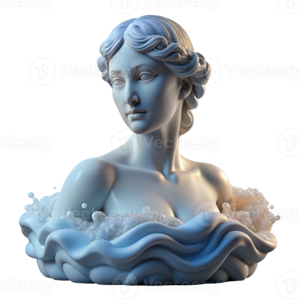impressive contemporary wonderful rustic A serene Aphrodite rising from the sea foam, soft and diffuse lighting, Pre-Raphaelite style detailed premium png