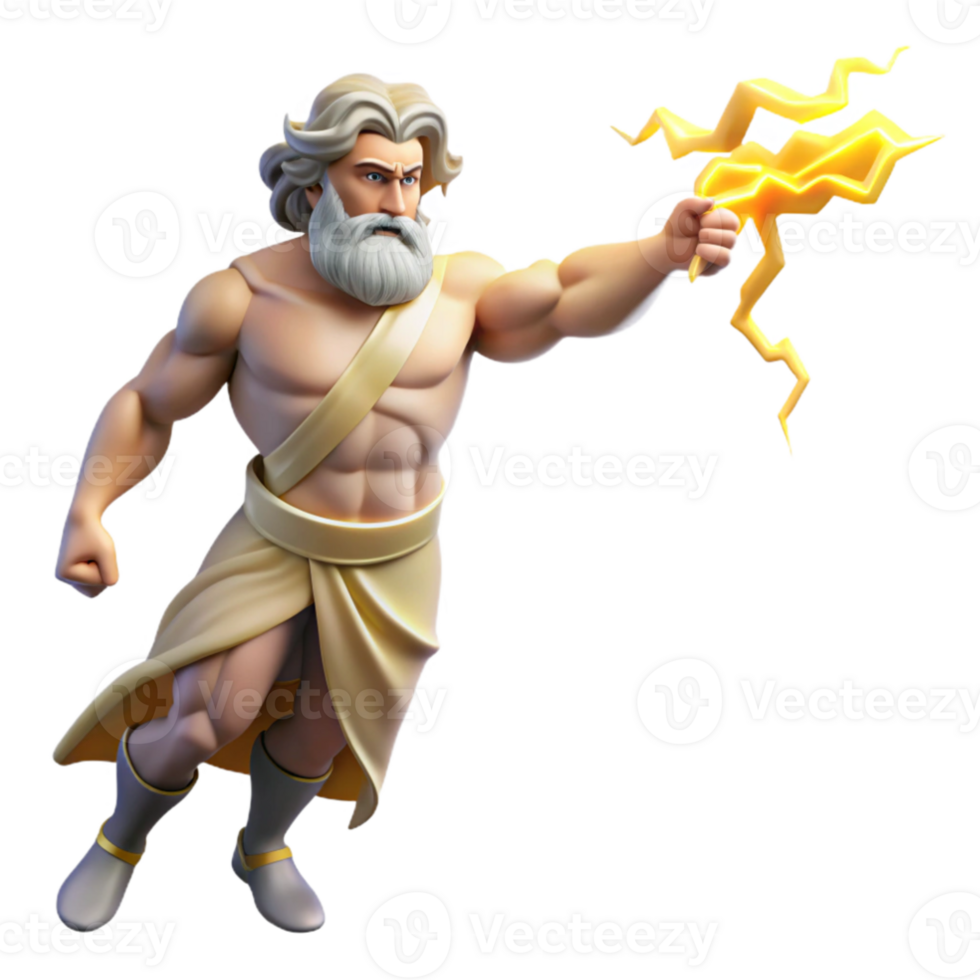 serene minimalist vibrant abstract Zeus hurling a lightning bolt from the heavens, dynamic lighting, Romanticism style premium high resolution png