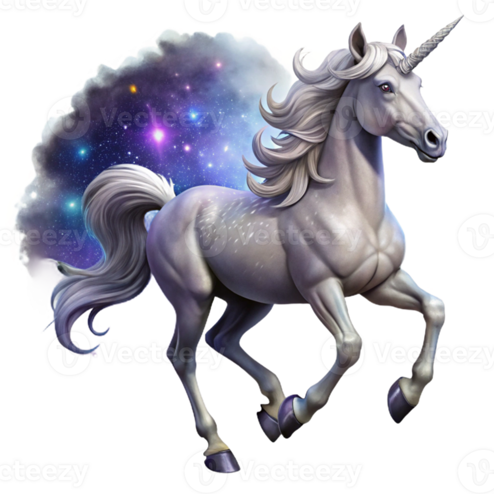 wonderful minimalist wonderful abstract A majestic unicorn with a silver mane and horn, galloping through a field of stardust, nebulae swirling in the distance. Dreamlike, ethereal lighting.... png