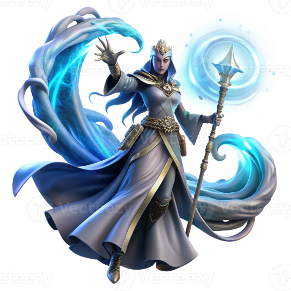 elegant modern elegant creative A powerful sorceress summoning a swirling vortex of arcane energy, her robes flowing in the wind, intricate runes glowing on her staff. Dynamic, dramatic lighting.... png