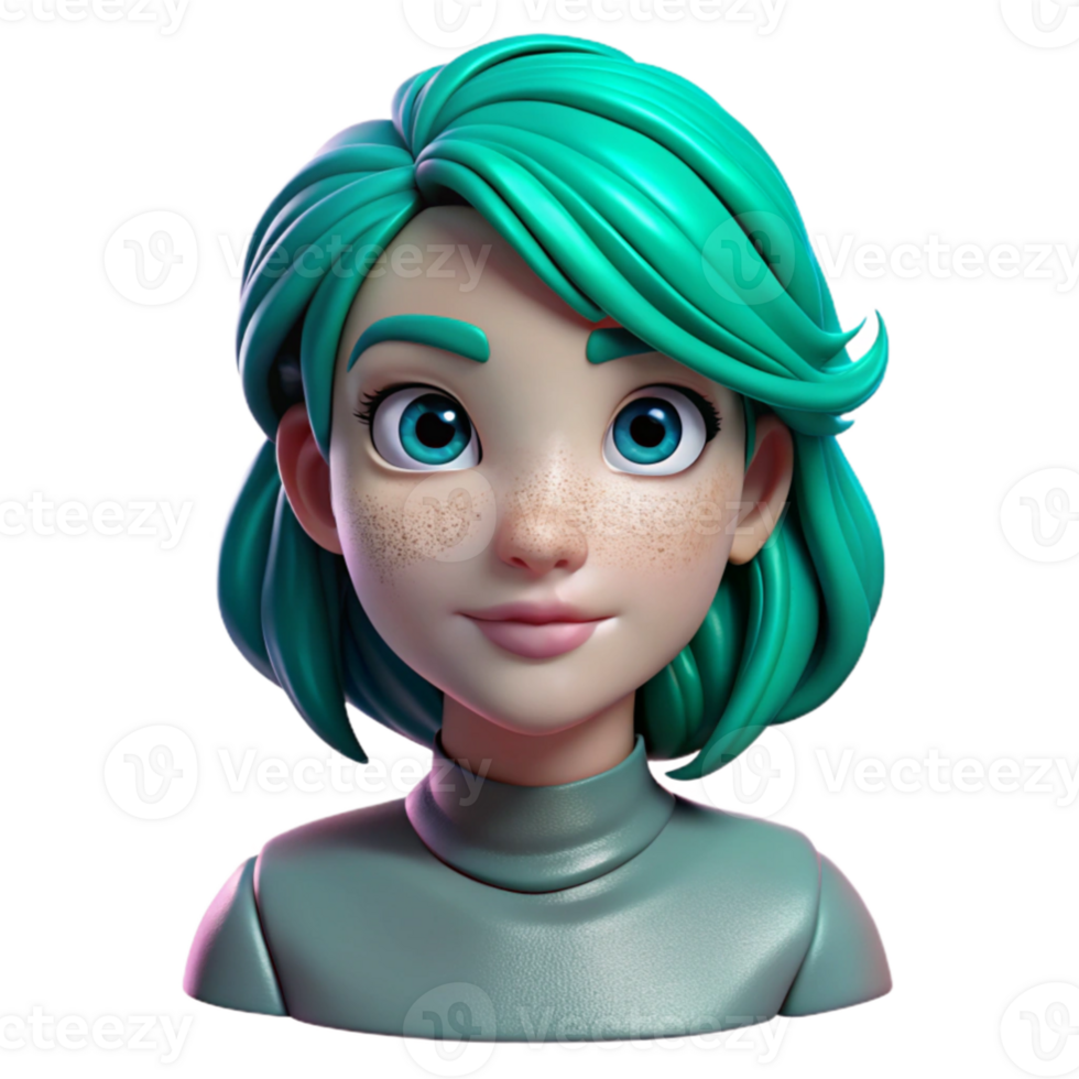 impressive contemporary magnificent minimalist Portrait of a young woman with vibrant turquoise hair, freckles, and piercing green eyes, wearing a delicate silver filigree mask, lit by a single... png