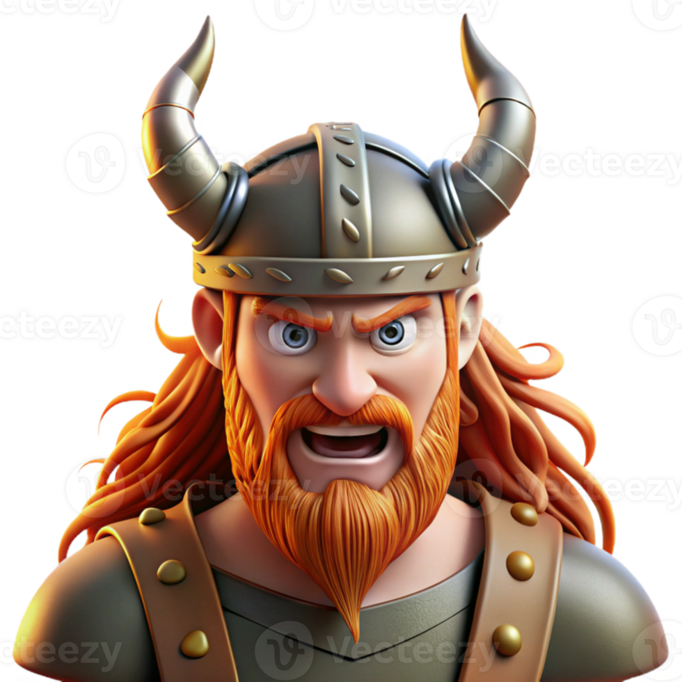 serene artistic extraordinary contemporary Portrait of a fierce Viking warrior with braided hair and a horned helmet, a battle-ready expression, lit by the flickering flames of a burning longship... png
