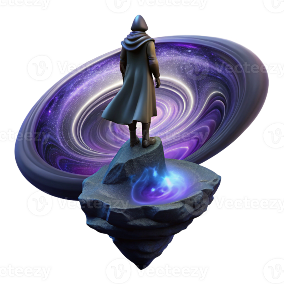 dramatic creative impressive classic A lone, cloaked figure standing on a precipice overlooking a swirling vortex of iridescent nebulae, dramatic chiaroscuro lighting, Greg Rutkowski style... png