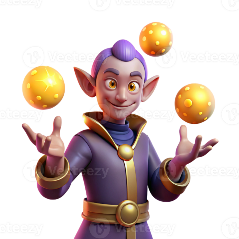 impressive contemporary serene creative A mischievous imp juggling glowing orbs of arcane energy in a dusty attic filled with forgotten artifacts, warm candlelight, Rembrandt style original... png